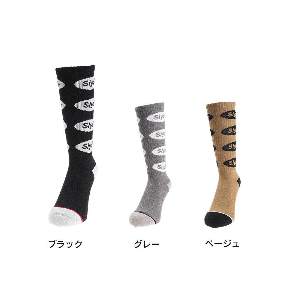 スライド（SLYDE）（メンズ）靴下 ソックス sl2021snow014-BLK