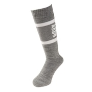 エアボーン（ARBN）（メンズ）靴下 ソックス ロゴ 杢柄 グレー AB33WC0004 GRY 防寒 保温 抗菌防臭