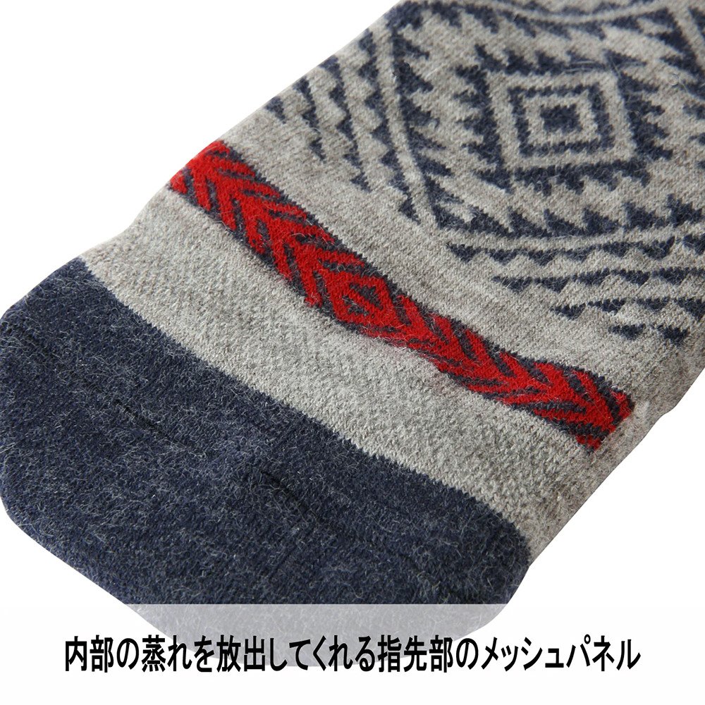エビス（ebs）（メンズ、レディース）ソックス スキー スノーボード ズレ防止 4300453-VERY WARM NATIVE NV/GY