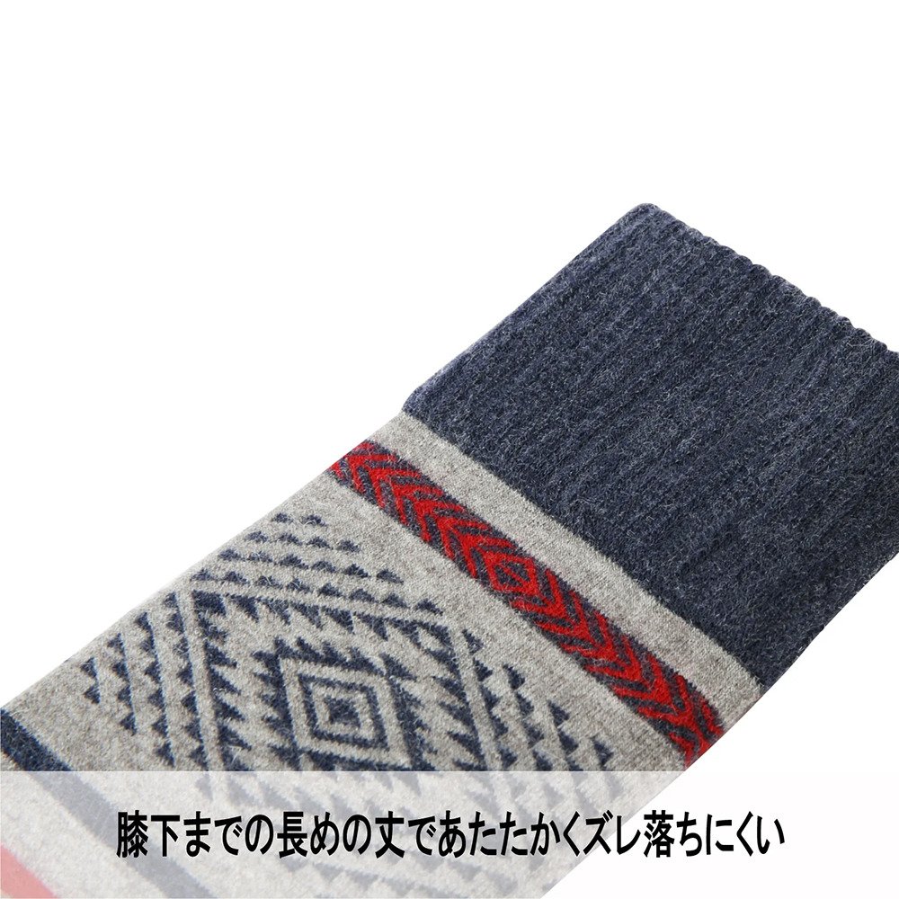 エビス（ebs）（メンズ、レディース）ソックス スキー スノーボード ズレ防止 4300453-VERY WARM NATIVE NV/GY