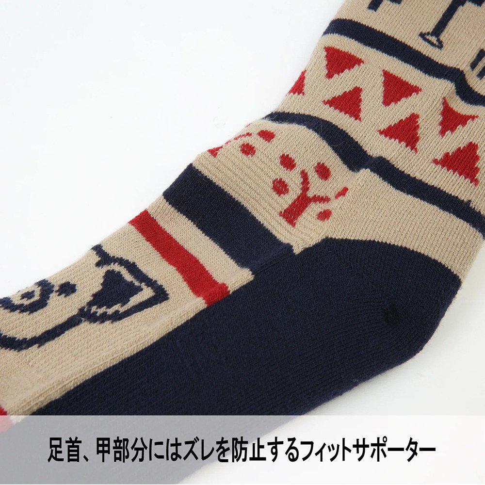 エビス（ebs）（メンズ、レディース）ソックス スキー スノーボード ズレ防止 4300456-VERY WARM FARMS BEIGE