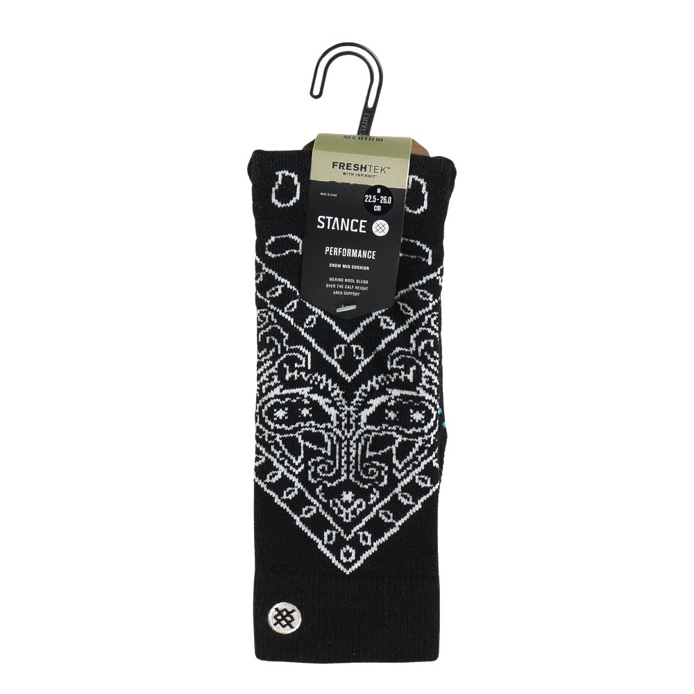 スタンス（STANCE）（メンズ、レディース）スキー・スノーボード専用ソックス BARRIO MID WOOL SNOW A758C24BAR BLK