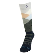 (メンズ、レディース)スキー・スノーボード専用ソックス MISTY MID WOOL SNOW A758C24MIS NVY