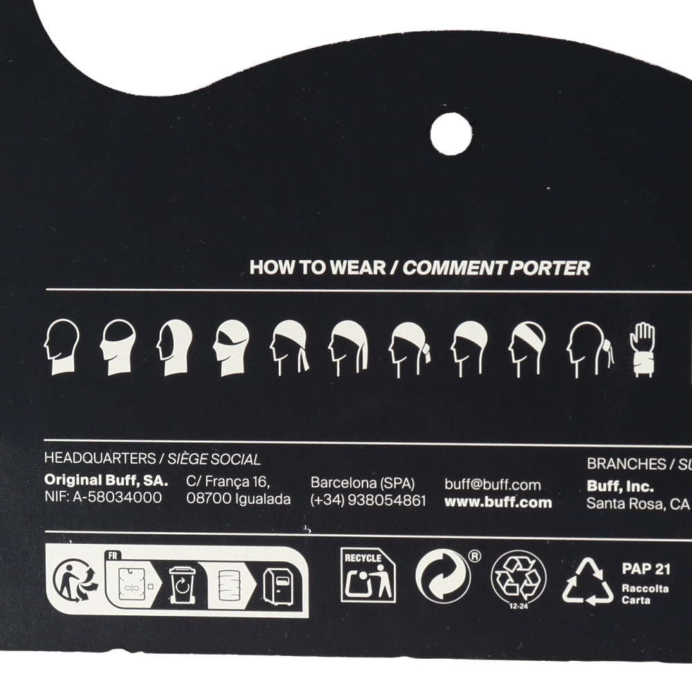 バフ（BUFF）（メンズ、レディース）多機能ネックウェア MERINO MID WEIGHT 270764 MELAMGE LIGHT GREY