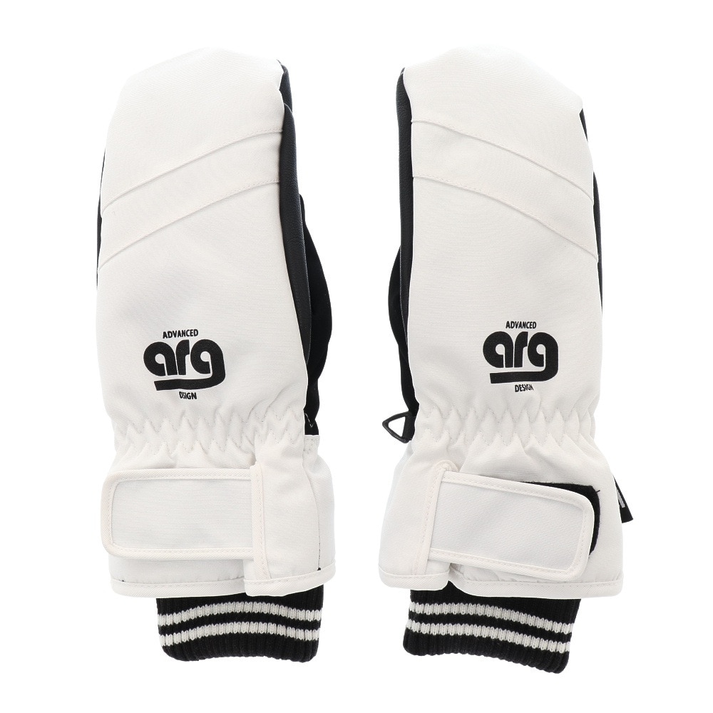 エーアールジー（arg）（レディース）スノーボード スキー グローブ レディース SOLID ミトン ARG11023 WHITE 手袋