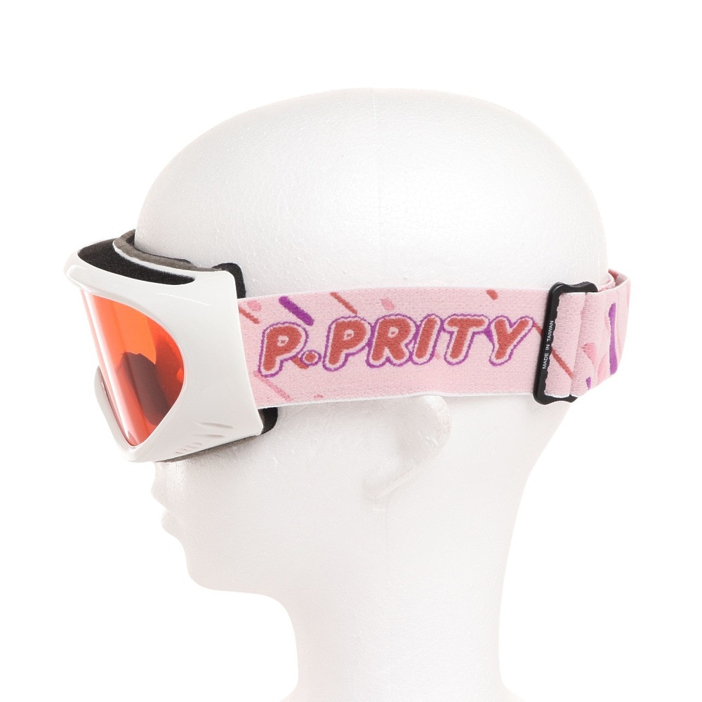 P-PRITY（P-PRITY）（レディース）スノーゴーグル 23 シングルレンズ L スノーゴーグル スキー スノーボード ホワイト 330NN2FK0051 WHT