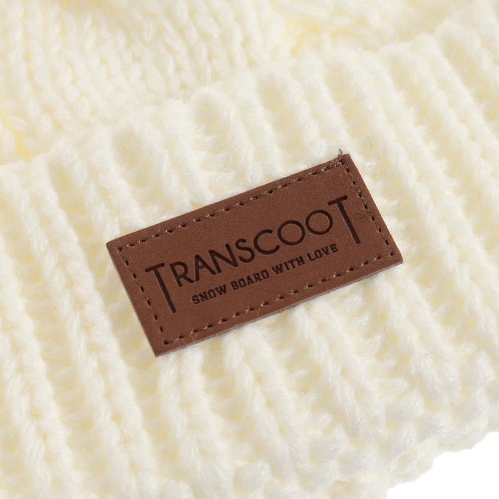 トランスクート（TRANSCOOT）（レディース）帽子 ニット帽 ビーニー ホワイト TRB1002WH 防寒 スキー スノーボード