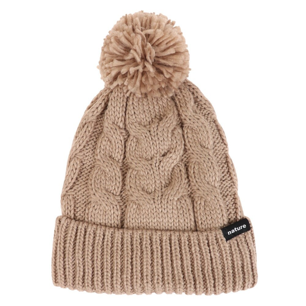 エアボーン（ARBN）（レディース）帽子 ニット帽 ポンポン NATURE POM ニットキャップ ベージュ AB33WC1389 BEG