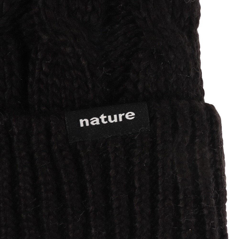 エアボーン（ARBN）（レディース）帽子 ニット帽 ニットキャップ NATURE POM AB33WC1389 BLK