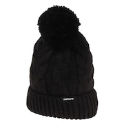 エアボーン（ARBN）（レディース）帽子 ニット帽 ポンポン NATURE POM ニットキャップ ブラック AB33WC1389 BLK
