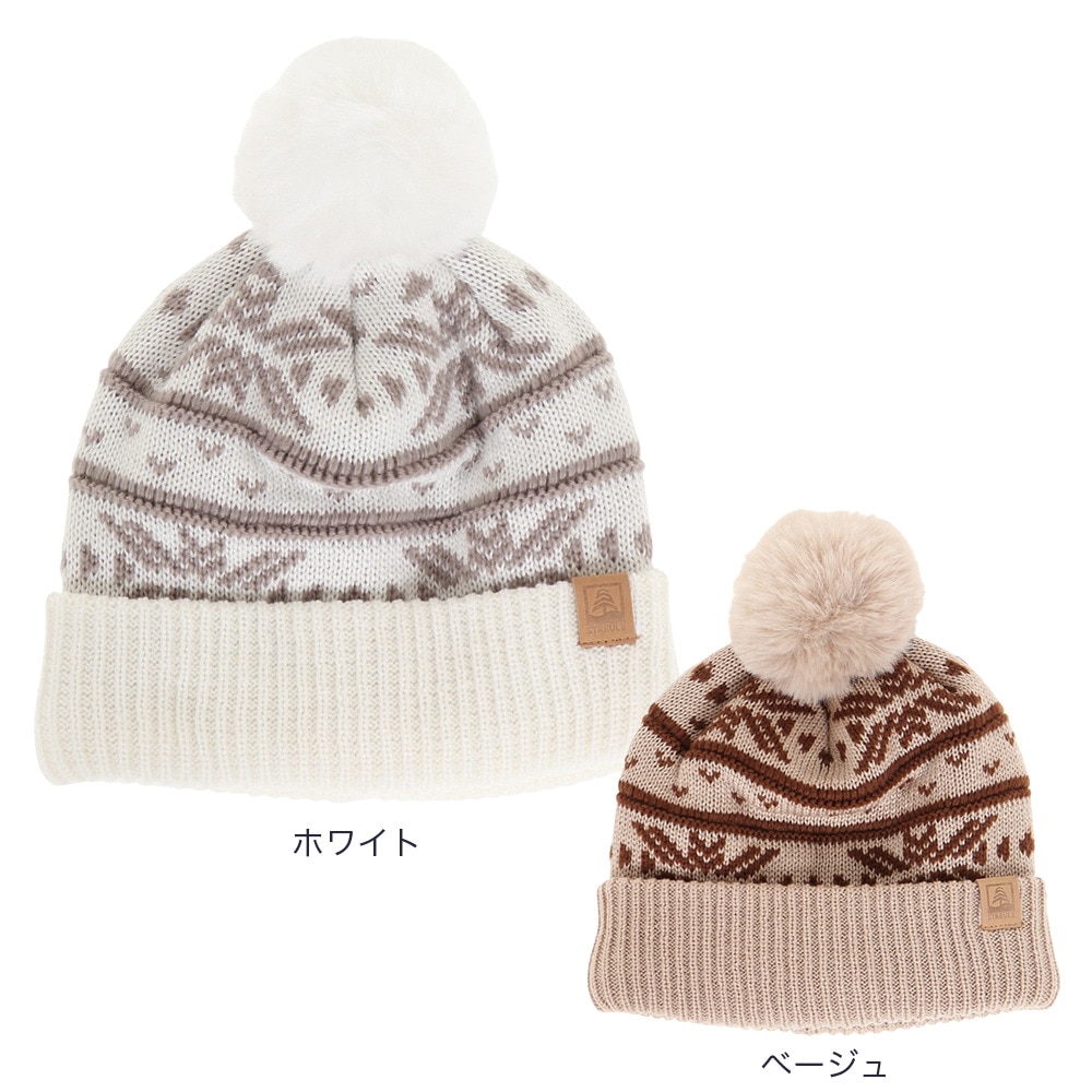 シュトロイレ（STREULE）（レディース）帽子 ニット帽 FUR ST22FB0043 BEG スキー スノボ 防寒