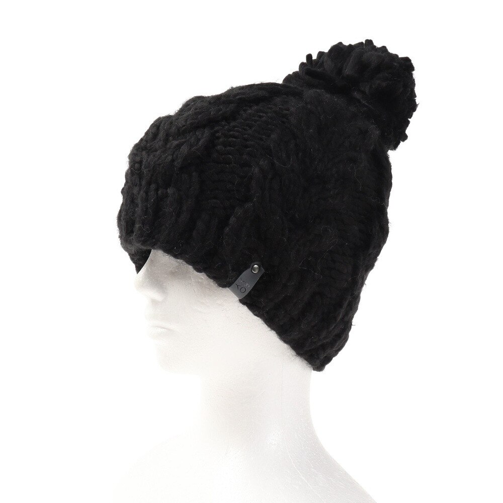 ロキシー（ROXY）（レディース）ポーラーフリース付き WINTER BEANIE ビーニー ERJHA04014 KVJ0 ブラック 帽子 ニット帽 スキー スノーボード