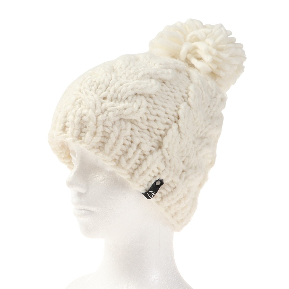 ロキシー（ROXY）（レディース）ポーラーフリース付き WINTER BEANIE ビーニー ERJHA04014 WBS0 ホワイト 帽子 ニット帽 スキー スノーボード