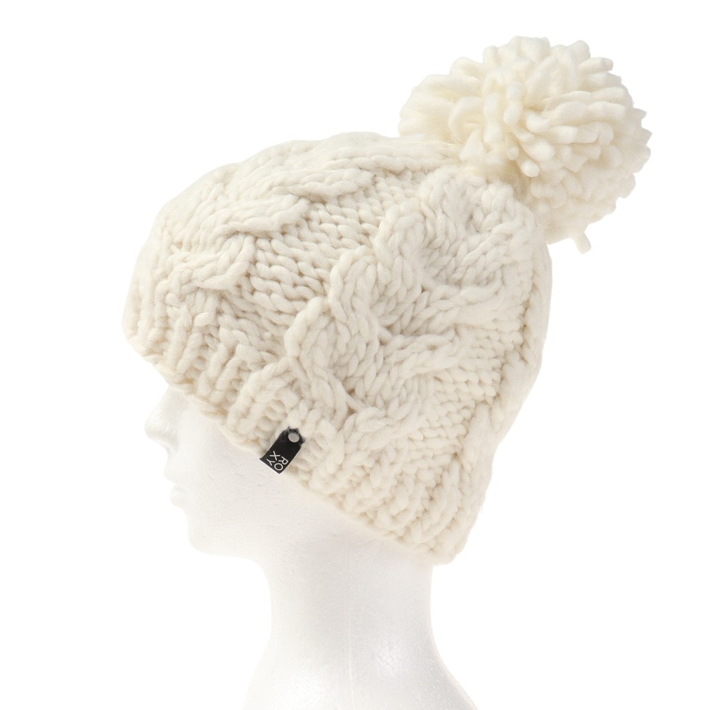 ロキシー（ROXY）（レディース）ポーラーフリース付き WINTER BEANIE ビーニー ERJHA04014 WBS0 ホワイト 帽子 ニット帽 スキー スノーボード