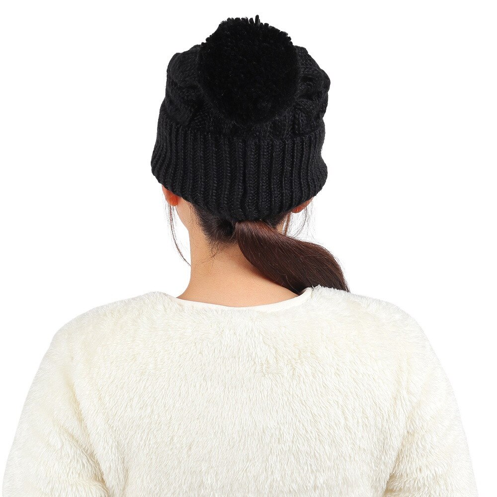 エアボーン（ARBN）（レディース）ニット帽 ニットキャップ NATURE POM AB43WC1570 BLK