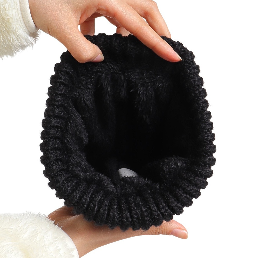 エアボーン（ARBN）（レディース）ニット帽 ニットキャップ NATURE POM AB43WC1570 BLK