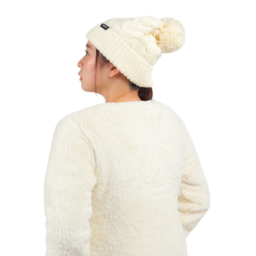 エアボーン（ARBN）（レディース）ニット帽 ニットキャップ NATURE POM AB43WC1570 WHT