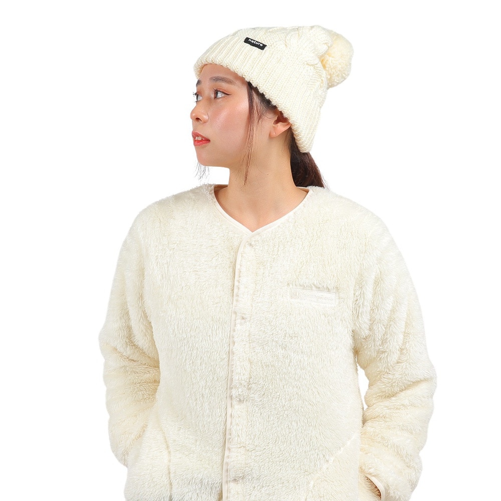 エアボーン（ARBN）（レディース）ニット帽 ニットキャップ NATURE POM AB43WC1570 WHT