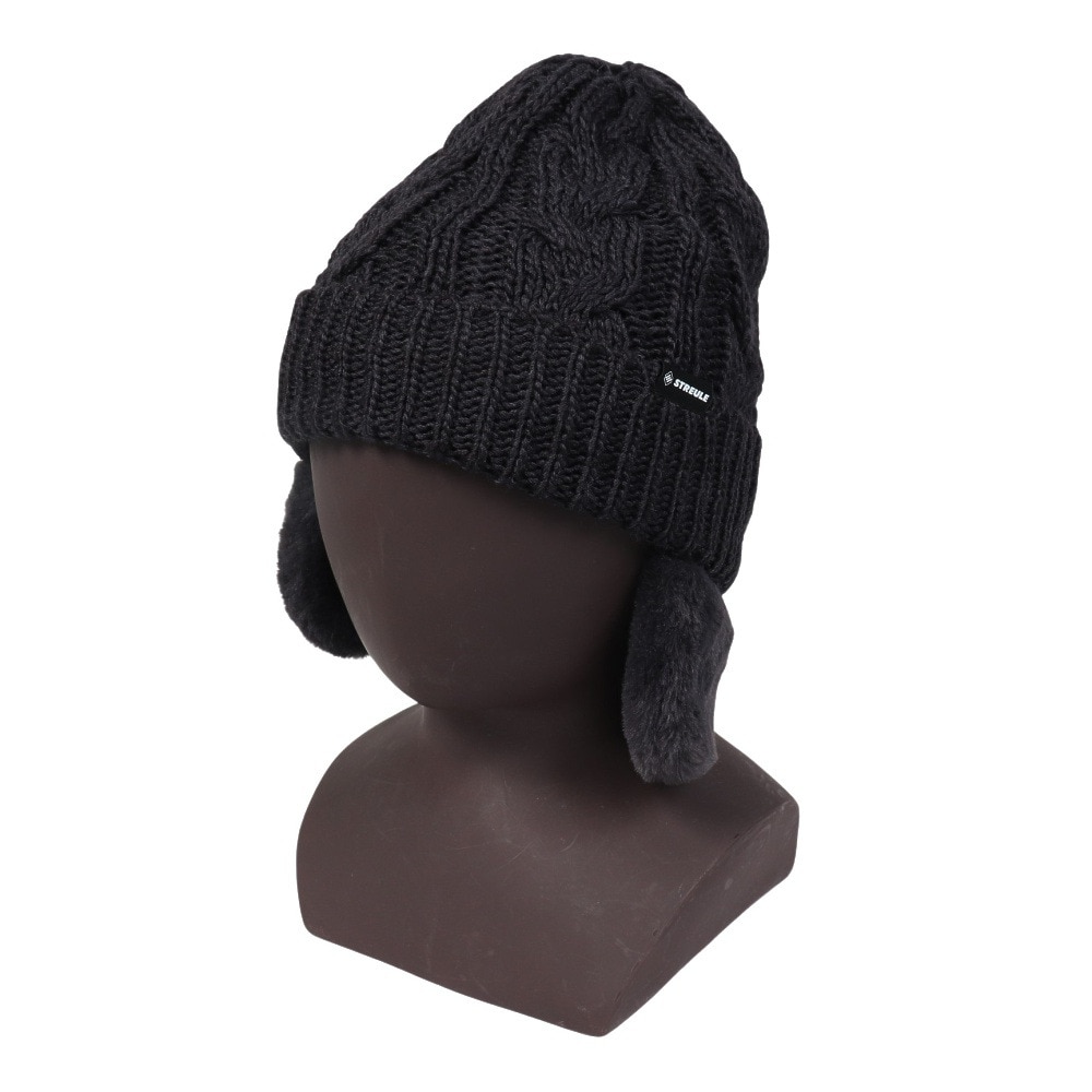 シュトロイレ（STREULE）（レディース）耳付き ニット帽 ST24FB0049 BLK