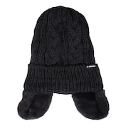 (レディース)耳付き ニット帽 ST24FB0049 BLK