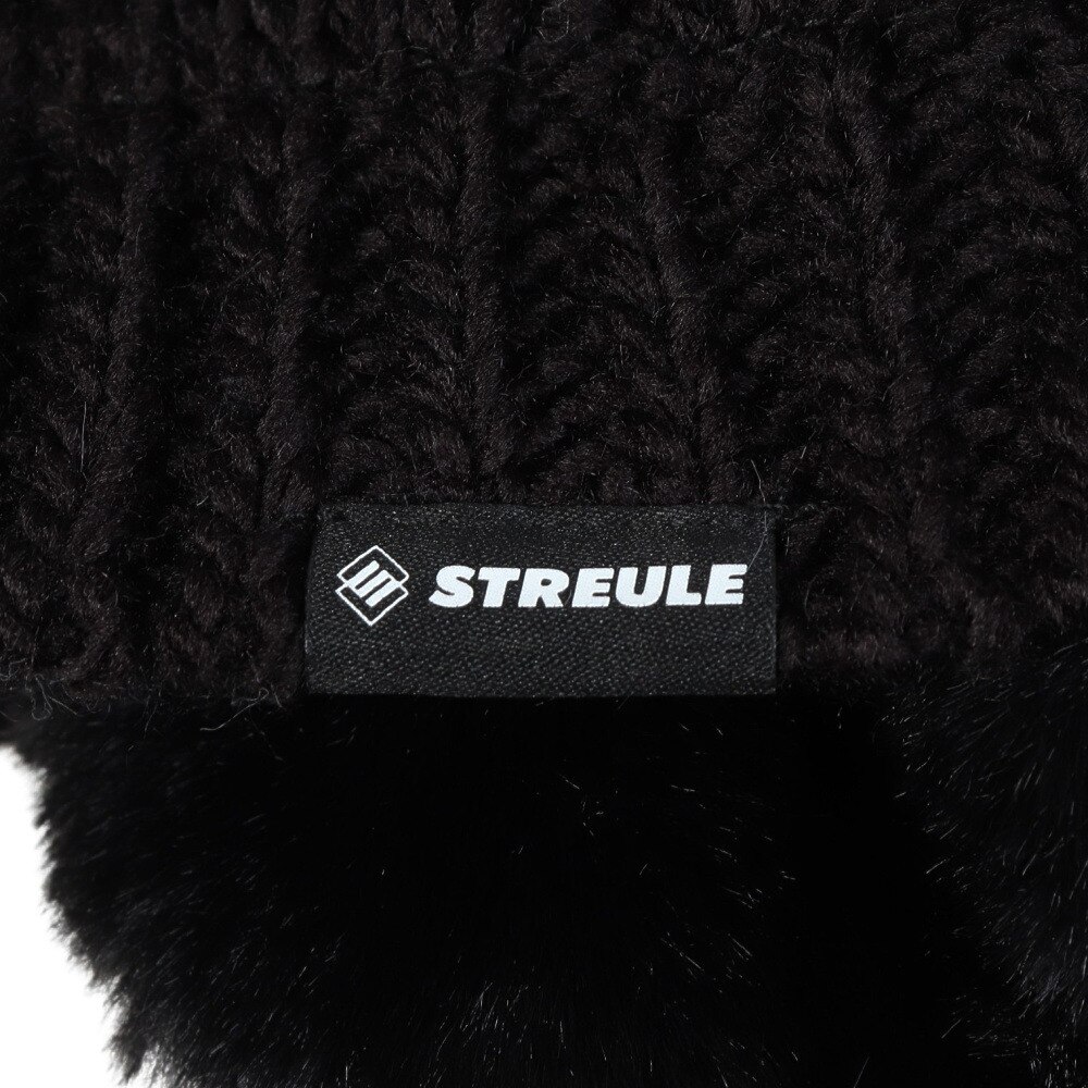シュトロイレ（STREULE）（レディース）耳付き ポンポン ニット帽 ST24FB0050 BLK