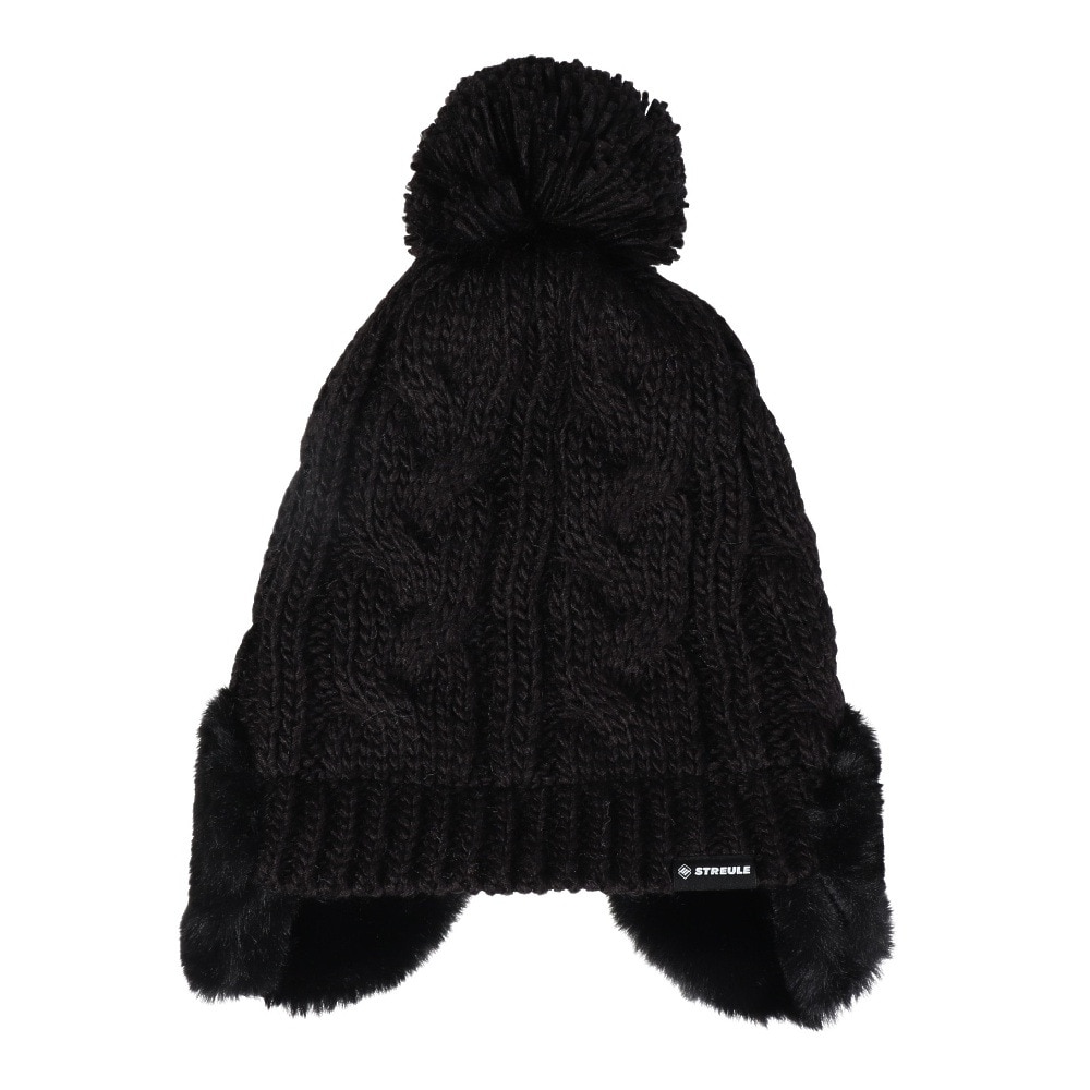 シュトロイレ（STREULE）（レディース）耳付き ポンポン ニット帽 ST24FB0050 BLK