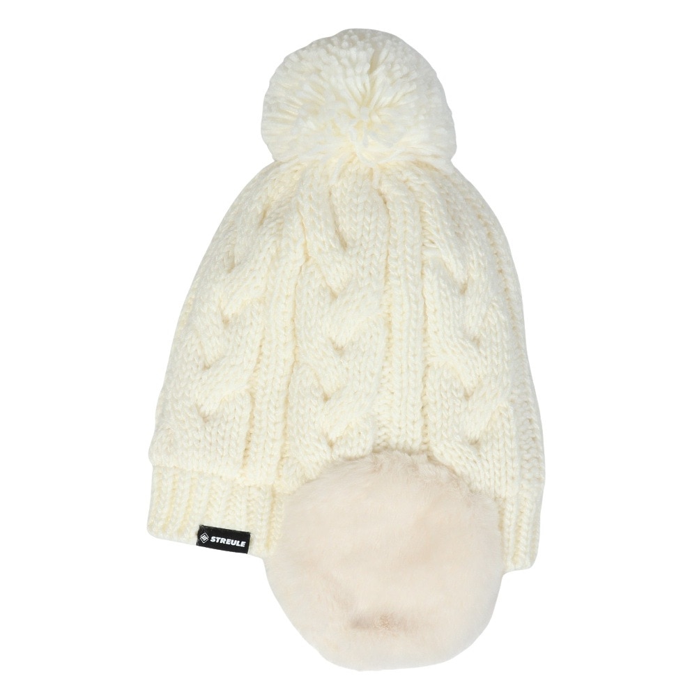 シュトロイレ（STREULE）（レディース）耳付き ポンポン ニット帽 ST24FB0050 OWHT