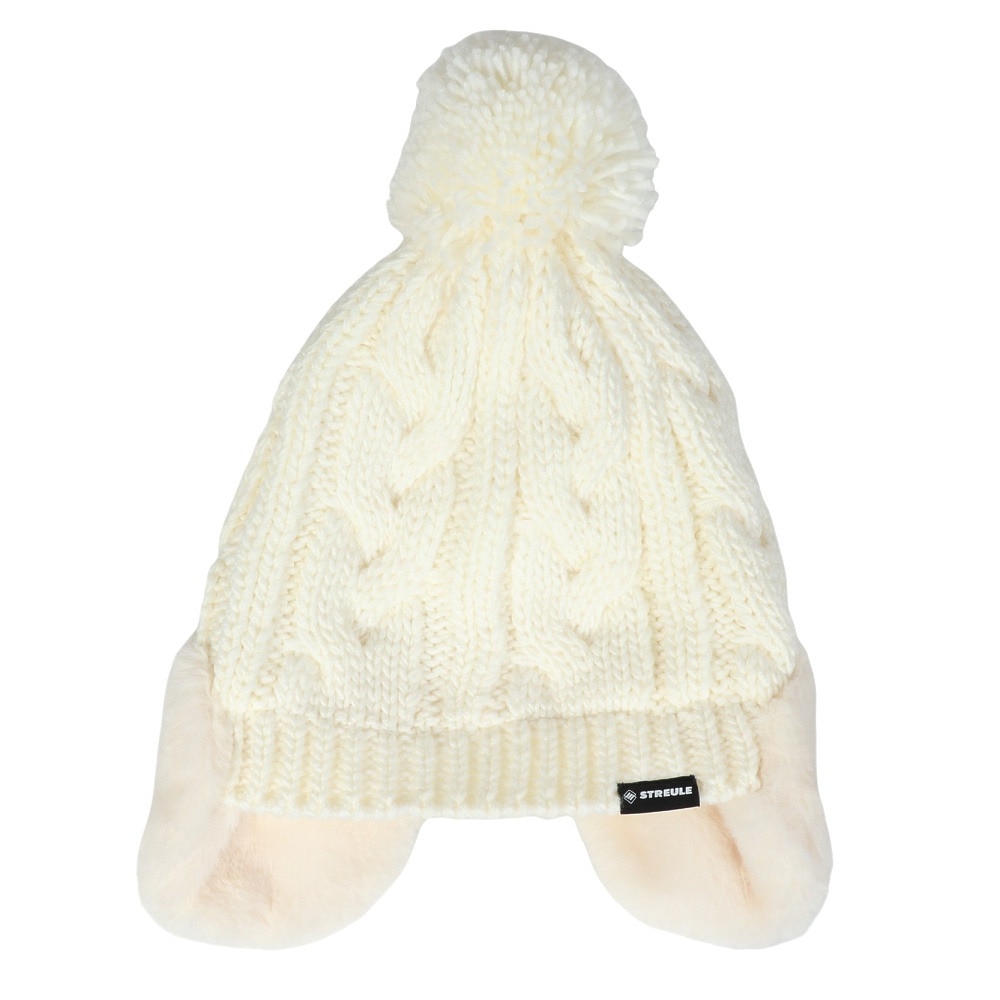 シュトロイレ（STREULE）（レディース）耳付き ポンポン ニット帽 ST24FB0050 OWHT