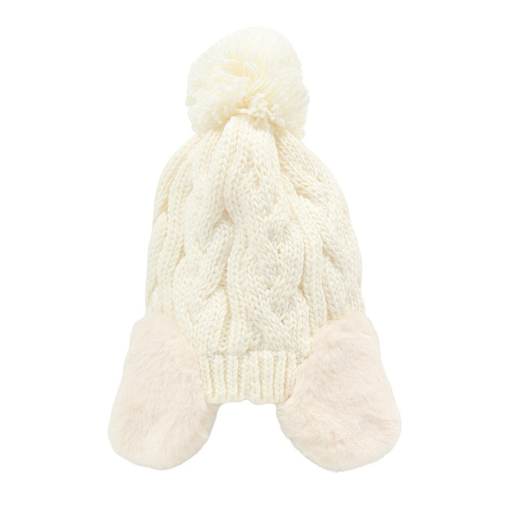 シュトロイレ（STREULE）（レディース）帽子 耳付き ポンポン ニット帽 ST25FB0080 OWHT