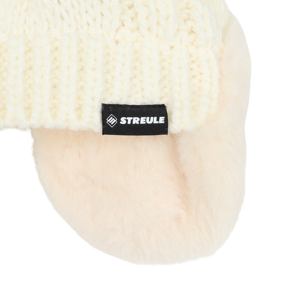 シュトロイレ（STREULE）（レディース）帽子 耳付き ポンポン ニット帽 ST25FB0080 OWHT