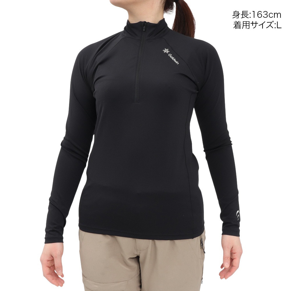 シースリーフィット（C3fit）（レディース）アドバンスウォーム ジップアップロングスリーブ 長袖 GCW00310 BK ブラック