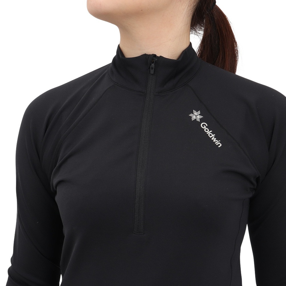 シースリーフィット（C3fit）（レディース）アドバンスウォーム ジップアップロングスリーブ 長袖 GCW00310 BK ブラック