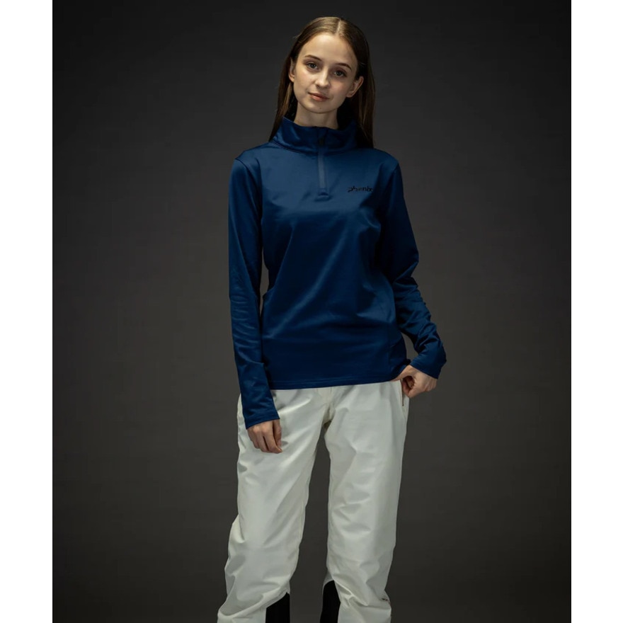 フェニックス（PHENIX）（レディース）ベーシック セットインスリーブ Ws 1/2ジップTシャツ ESW24LS51 NAVY