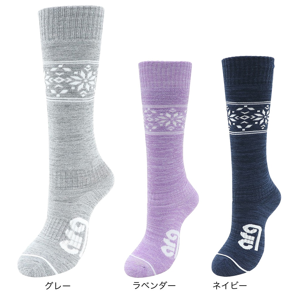 エーアールジー（arg）（レディース）雪柄ソックス AG33WC0005 GRY
