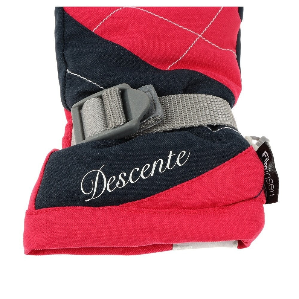デサント（DESCENTE）（キッズ）ジュニア グローブ 手袋 5本指グローブ DWDQJD04X DPK ピンク スキー スノーボード 雪遊び