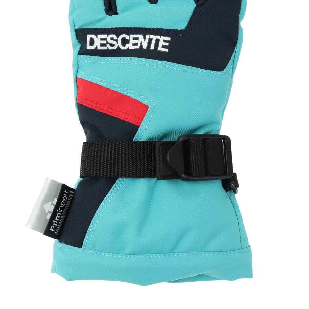 デサント（DESCENTE）（キッズ）ジュニア スキー グローブ スノーボード 手袋 スノボ ライトブルー 5本指グローブ DWDUJD01X LBL 防水透湿 抗菌防臭