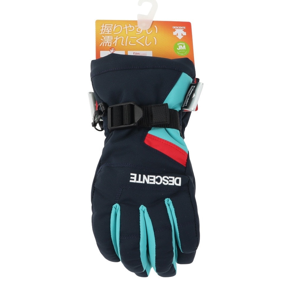 デサント（DESCENTE）（キッズ）ジュニア スキー グローブ スノーボード 手袋 スノボ ネイビー 5本指グローブ DWDUJD01X NNY 防水透湿 抗菌防臭