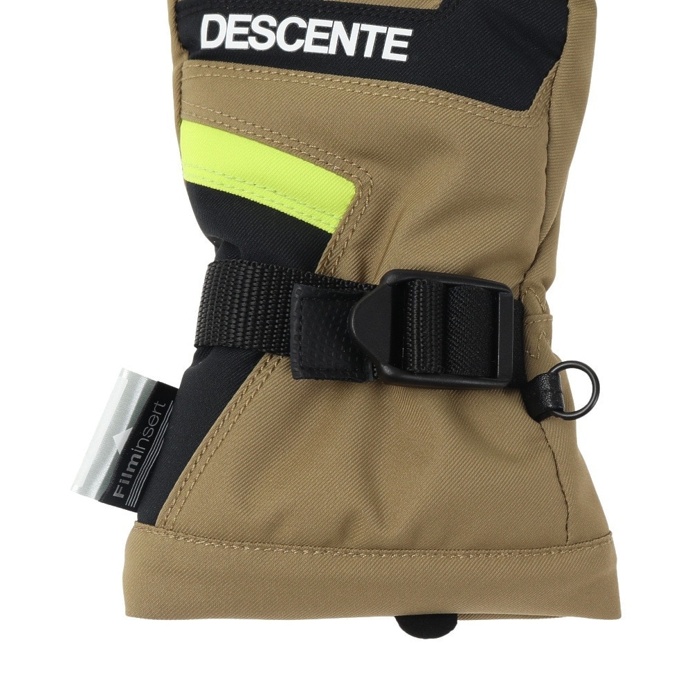 デサント（DESCENTE）（キッズ）ジュニア スキー グローブ スノーボード 手袋 スノボ カーキ 5本指グローブ DWDUJD01X NTG 防水透湿 抗菌防臭