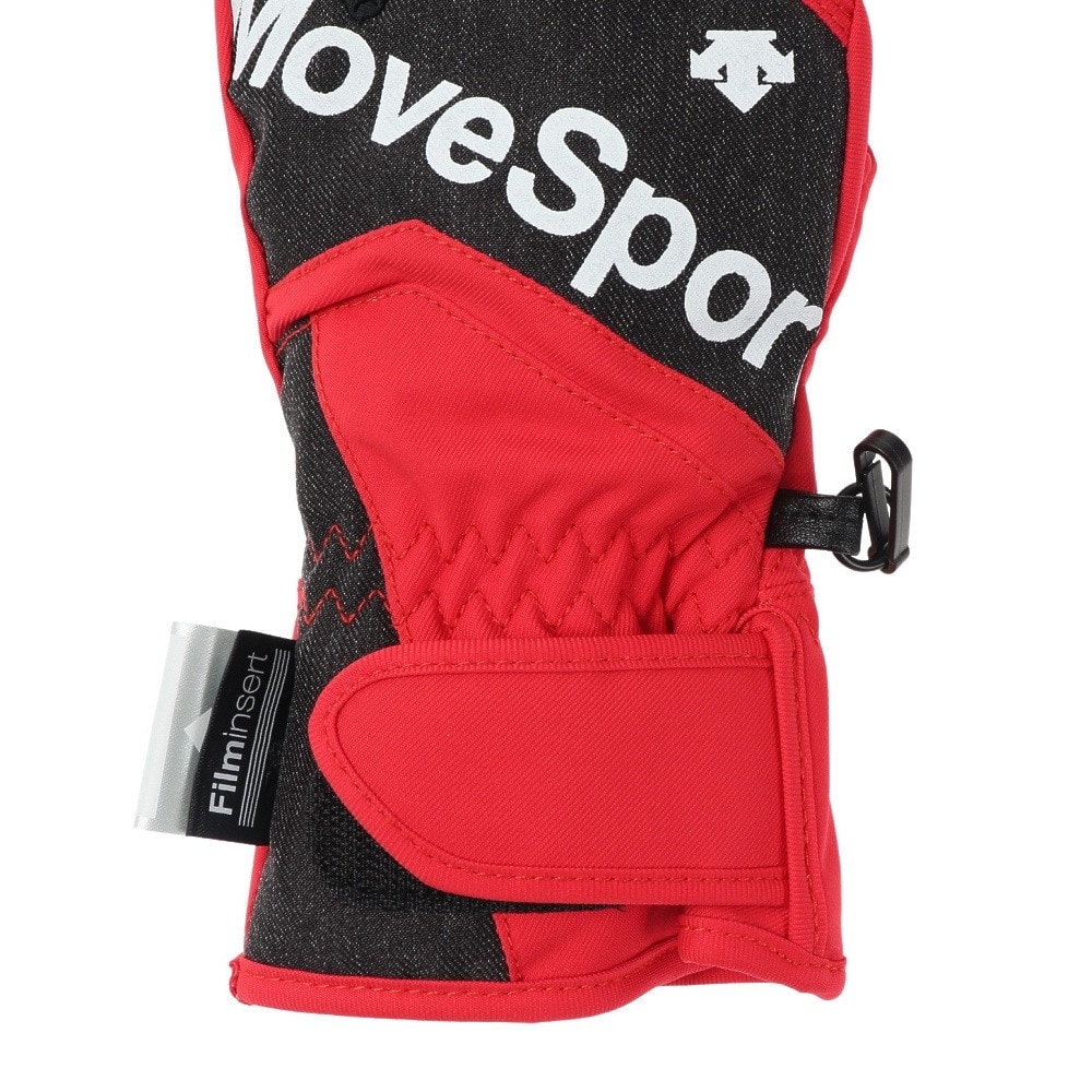 デサント（DESCENTE）（キッズ）ジュニア スキー グローブ スノーボード 手袋 スノボ レッド 5本指グローブ DWDUJD02X ERD 防水透湿 抗菌防臭