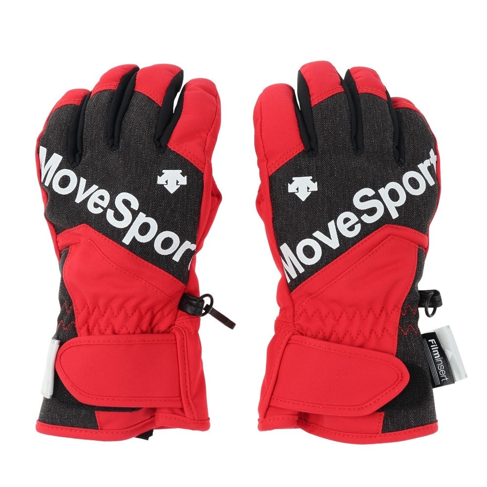 デサント（DESCENTE）（キッズ）ジュニア スキー グローブ スノーボード 手袋 スノボ レッド 5本指グローブ DWDUJD02X ERD  防水透湿 抗菌防臭 | マリン、ウィンタースポーツ用品はヴィクトリア