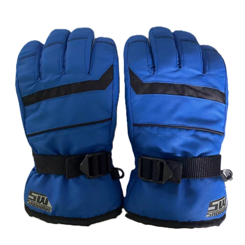 スノーウェイブ（SNOW WABE）（キッズ）ボーイズ 五指グローブ 25SW-001JB BLU