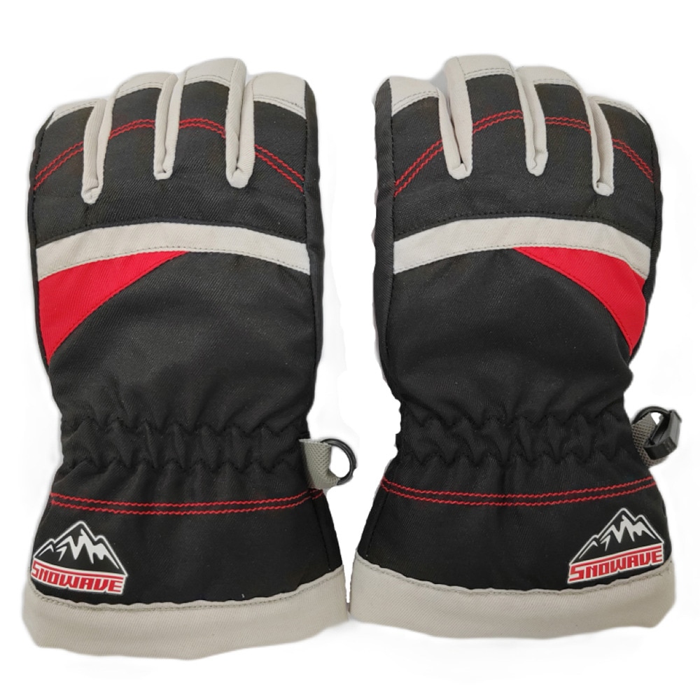 スノーウェイブ（SNOW WABE）（キッズ）キッズ ボーイズ 五指グローブ 25SW-001KB BLK