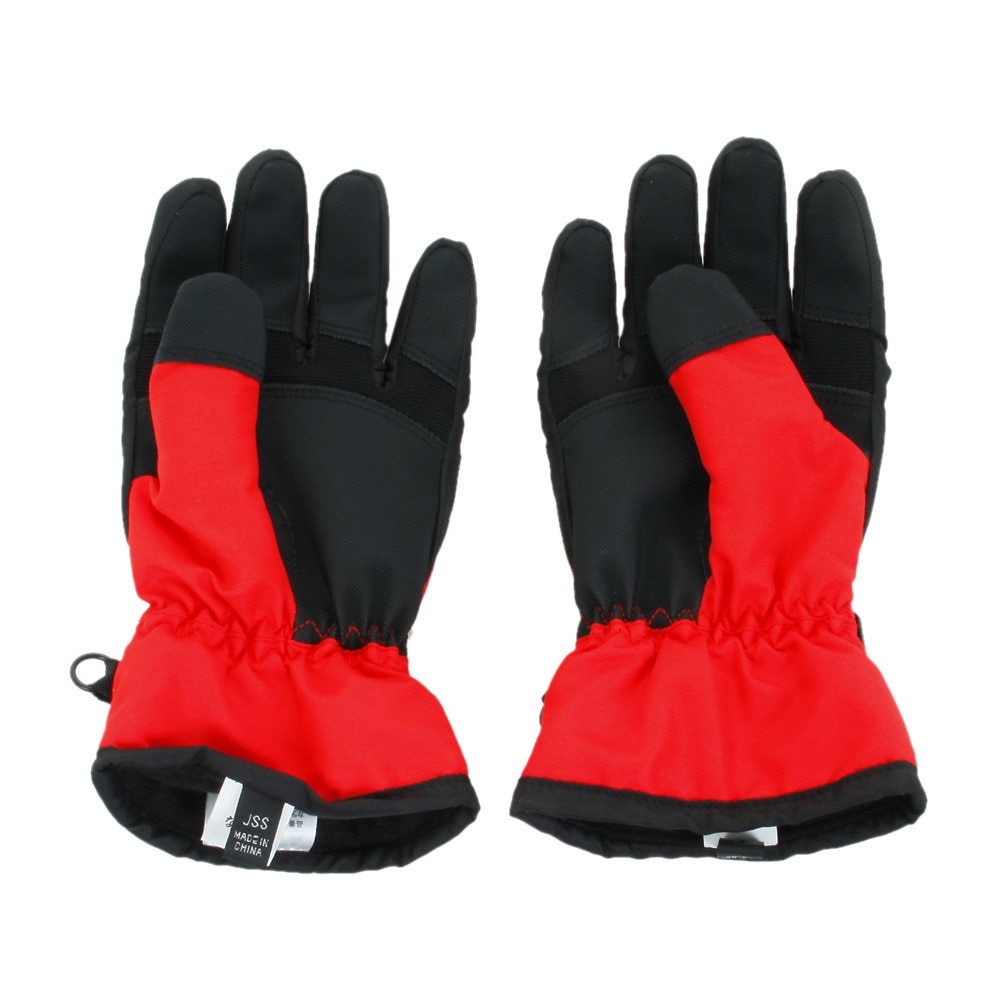 スノーウェイブ（キッズ）スキー スノーボード 手袋 雪遊び ジュニア 5本指グローブ 17SW-JB22 RED