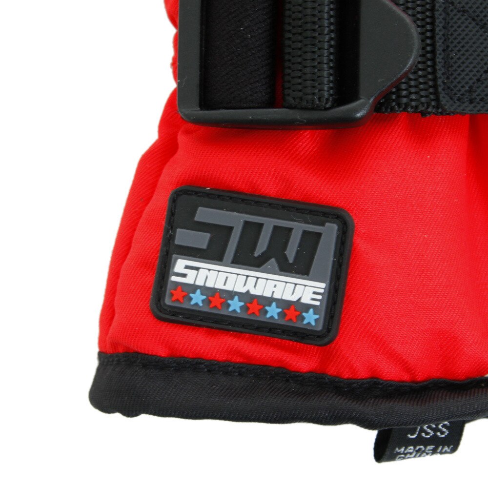スノーウェイブ（キッズ）スキー スノーボード 手袋 雪遊び ジュニア 5本指グローブ 17SW-JB22 RED