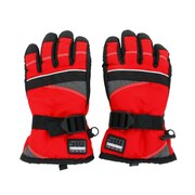 スノーウェイブ(キッズ)スキー スノーボード 手袋 雪遊び ジュニア 5本指グローブ 17SW-JB22 RED