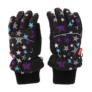 SNOWMARK（SNOWMARK）（キッズ）スキー スノーボード スノー グローブ ジュニア 五指 星柄F ASST TT-80 ブラック キッズ 手袋 雪遊び