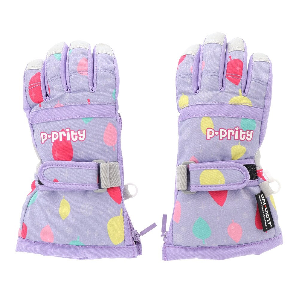 P-PRITY（P-PRITY）（キッズ）スキー スノーボード スノー グローブ ジュニア ガールズ 333P1SN5010 LVD キッズ 手袋 雪遊び