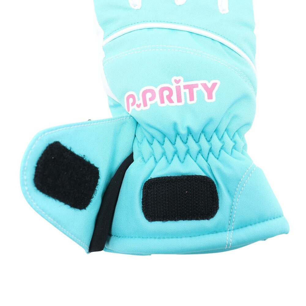 P-PRITY（P-PRITY）（キッズ）ジュニア 手袋 グローブ 雪遊び スキー スノーボード スノボ サックス はっ水 333NN2DE0013 SAX