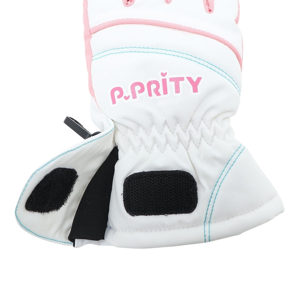 P-PRITY（P-PRITY）（キッズ）ジュニア 手袋 グローブ 雪遊び スキー スノーボード スノボ ホワイト はっ水 333NN2DE0013 WHT