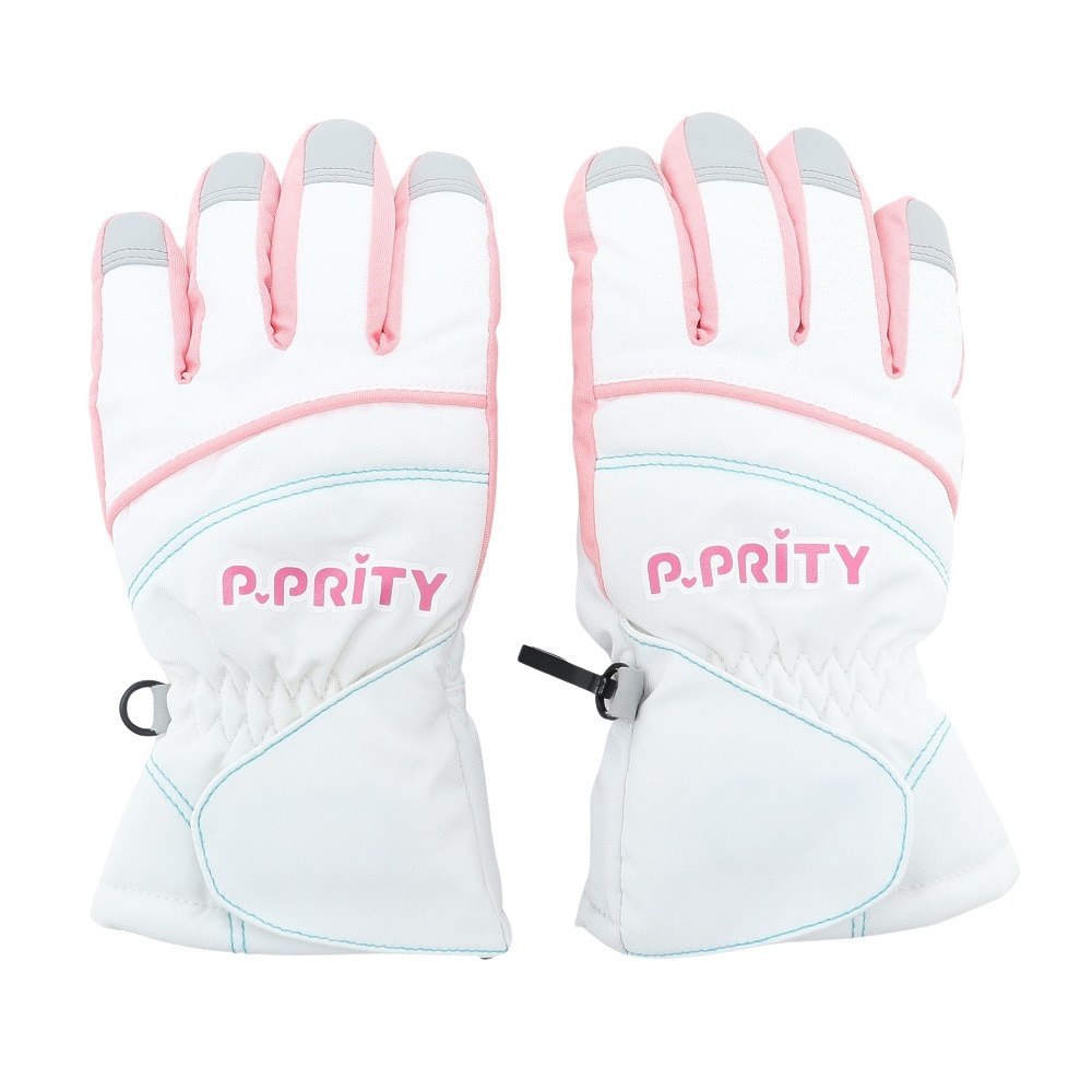 P-PRITY（P-PRITY）（キッズ）ジュニア 手袋 グローブ 雪遊び スキー スノーボード スノボ ホワイト はっ水 333NN2DE0013 WHT